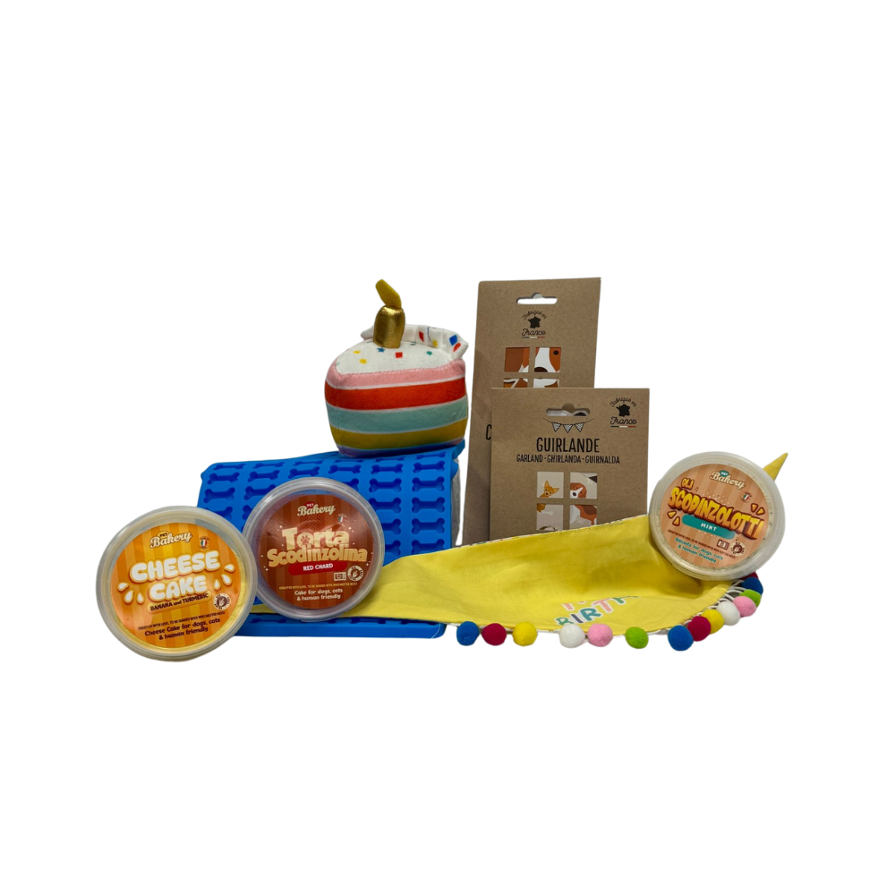 Van speelgoed, feestlijke bandana en hondenkoekjes tot cheesecake, taartmix, hongenslinger en caketoppers